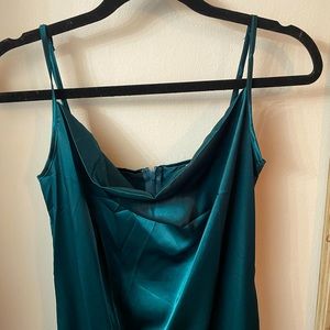 Satin Emerald Green Dress